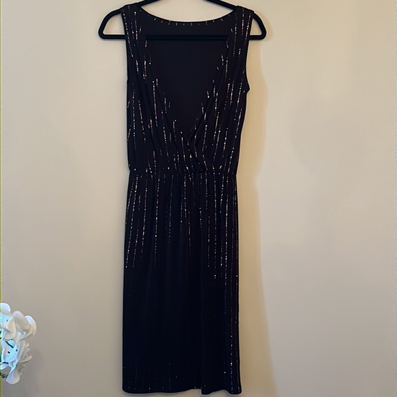 MARC JACOBS Glitter Pinstripe Dress Glitter-embellished Stretch-knit Size XS - Picture 5 of 17